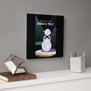 Reloj Cuadrado Preparado para una pequeña nieve y decirle a Disco