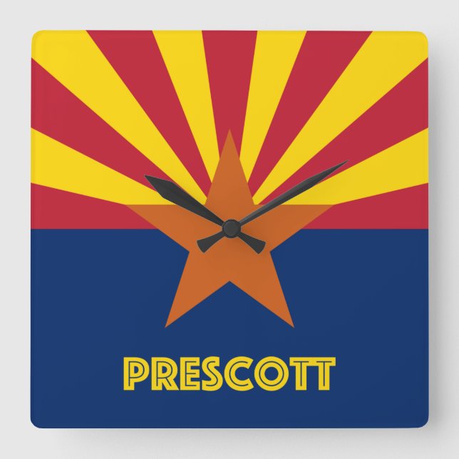 Reloj Cuadrado Prescott Arizona (Anverso)