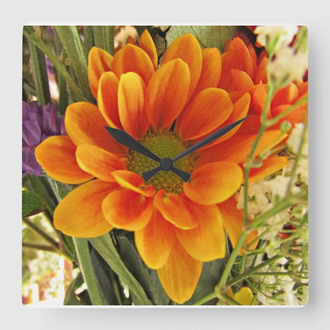 Reloj Cuadrado Pretty Flower (Anverso)