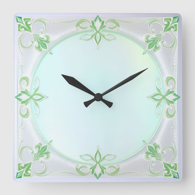 Reloj Cuadrado Pretty Green Wall Clock (Anverso)