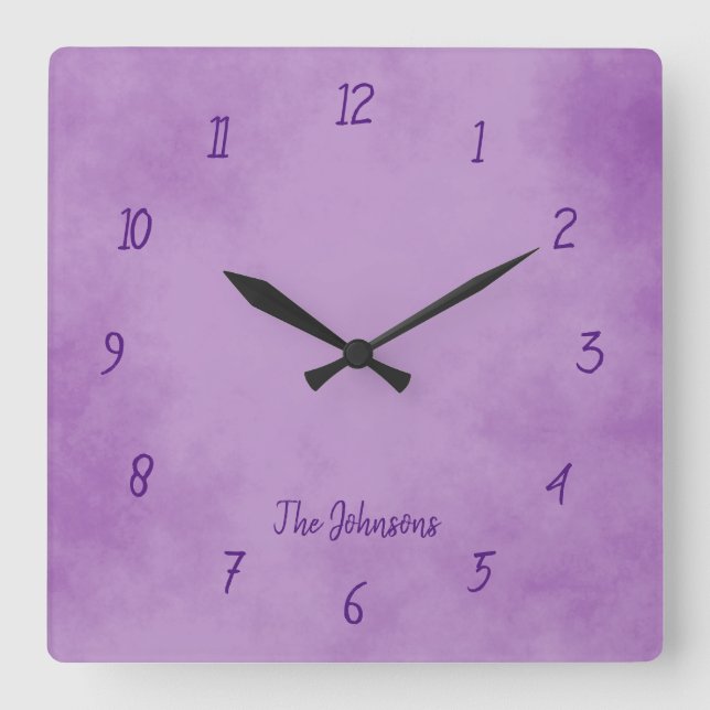 Reloj Cuadrado Pretty Purple and Classy (Anverso)