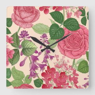 Reloj Cuadrado primavera