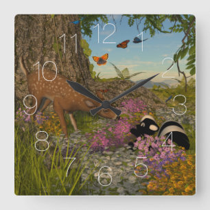 Reloj Cuadrado Primavera de bienvenida