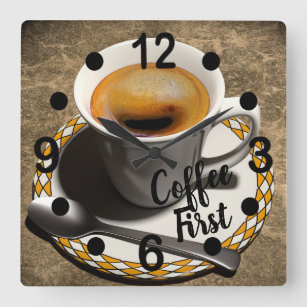 Reloj Cuadrado Primer café