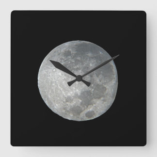 Reloj Cuadrado Primer plano de luna llena en el cielo nocturno. F