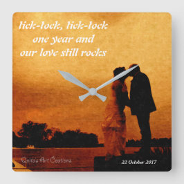 Reloj Cuadrado Primer recuerdo del aniversario de boda del año