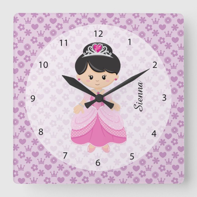 Reloj Cuadrado Princesa (Anverso)