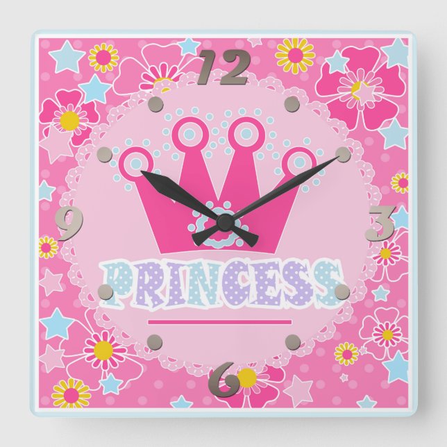 Reloj Cuadrado Princesa. (Anverso)