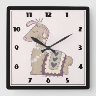 Reloj Cuadrado Princesa de calidez vestida con corona