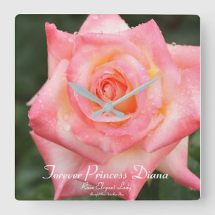 Reloj Cuadrado Princesa Diana para siempre:Rosa Dama Elegante