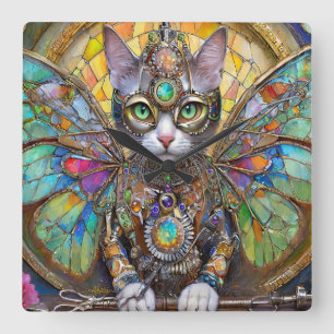 Reloj Cuadrado Príncipe Gatito del Escuadrón Ala de Mariposa