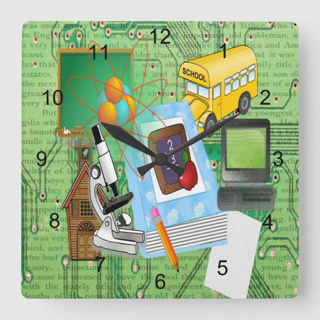 Reloj Cuadrado Profesora (Anverso)