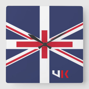 RELOJ CUADRADO PROJECTED FLAG UK / ENGLAND BY MASANSER