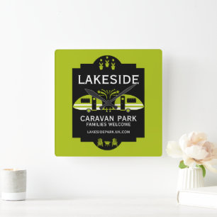 Reloj Cuadrado Promoción del camping de caravanas