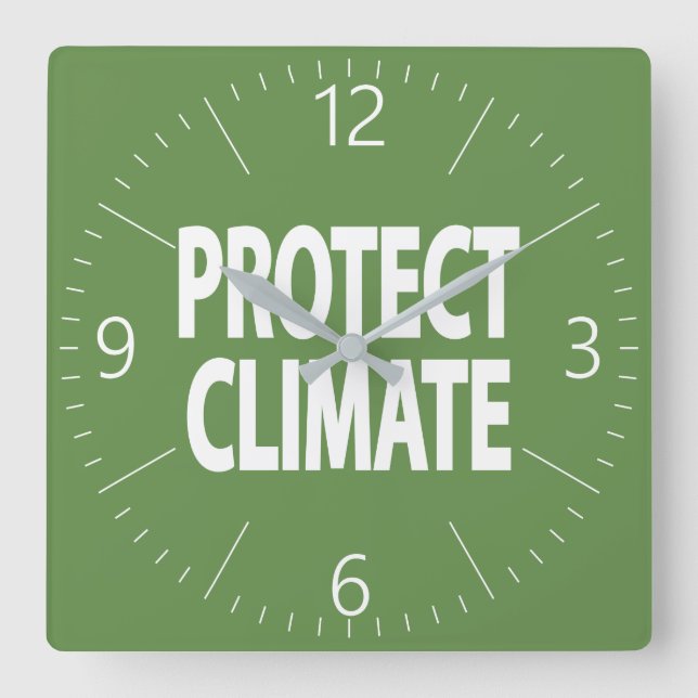 Reloj Cuadrado Proteger el clima (Anverso)