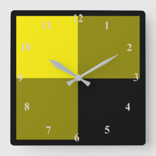 Reloj Cuadrado Protegido negro y amarillo