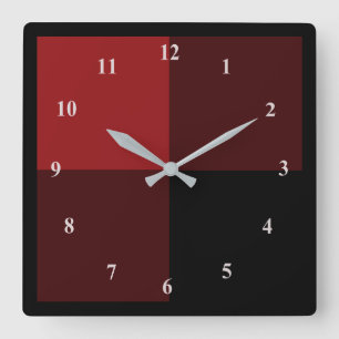 Reloj Cuadrado Protegido negro y rojo -