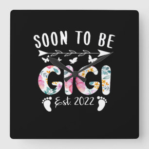 Reloj Cuadrado Próximamente Gigi Est 2022 Nueva Abuela Floral