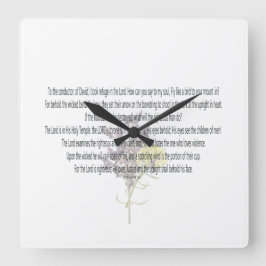 Reloj Cuadrado PSALM-11, me refugié en el Señor Floral