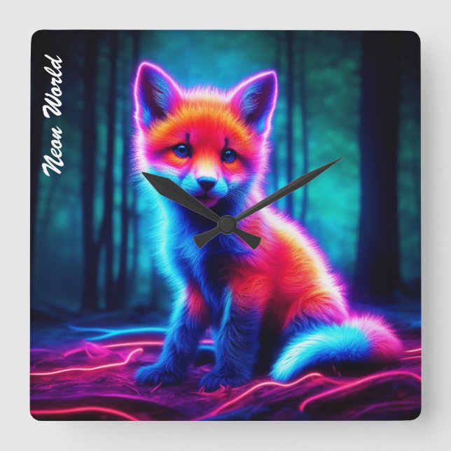 Reloj Cuadrado Pterofilia mística en el bosque encantado (Anverso)