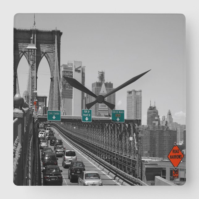 Reloj Cuadrado Puente Brooklyn (Anverso)