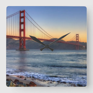 Reloj Cuadrado Puente Golden Gate del rastro de San Francisco Bay