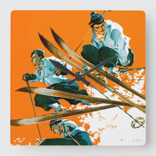 Reloj Cuadrado Puentes de esquí por la soldadura del esquí