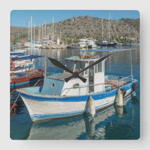 Reloj Cuadrado Puerto de Bozburun cerca de Marmaris, Turquía