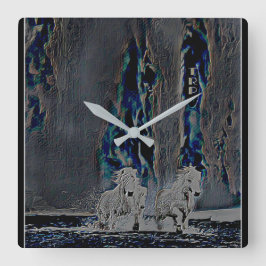 Reloj Cuadrado Puerto de Caballos Celestiales 01-01