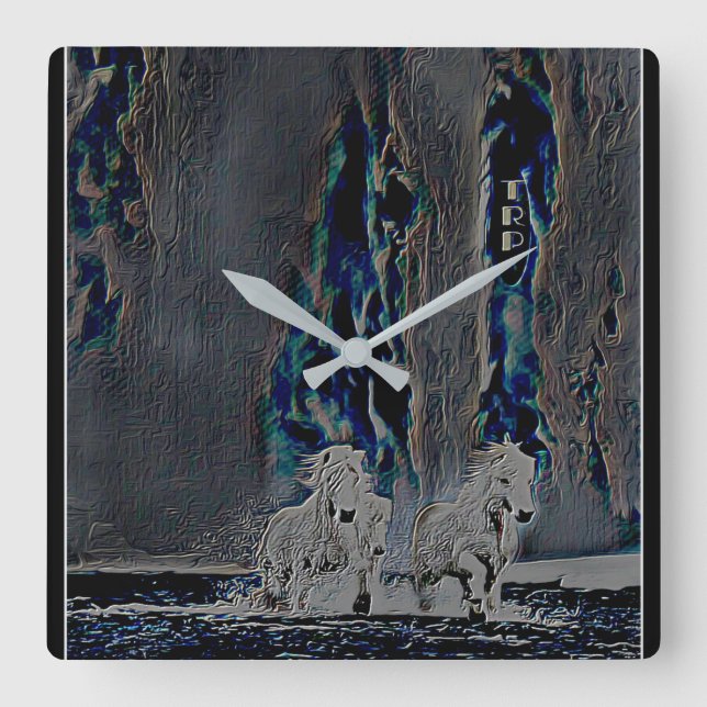 Reloj Cuadrado Puerto de Caballos Celestiales 01-01 (Anverso)