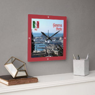 Reloj Cuadrado PUERTO DE GENOA LGR150, Liguria, Italia,