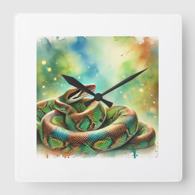 Reloj Cuadrado Puerto Rican Boa 290924AREF149 - Watercolor (Anverso)