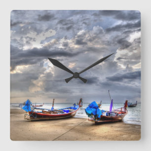Reloj Cuadrado Puesta de sol en la isla Phuket de Tailandia