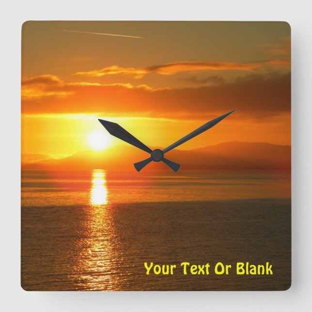 Reloj Cuadrado Puesta del sol interior del paso (Anverso)