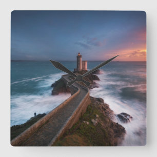 Reloj Cuadrado Puesta del sol Plouzané el   Finistère, Bretaña