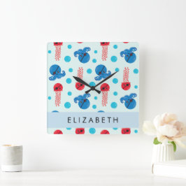 Reloj Cuadrado Pulpo pirata, medusa pirata, mar, tu nombre