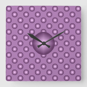 Reloj Cuadrado Punto Polka de muy lavanda
