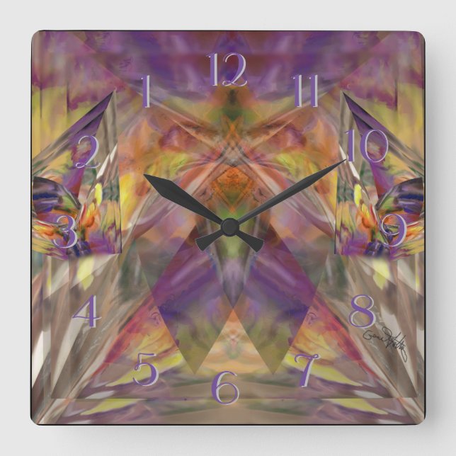 Reloj Cuadrado Puntos hacia atrás (Anverso)