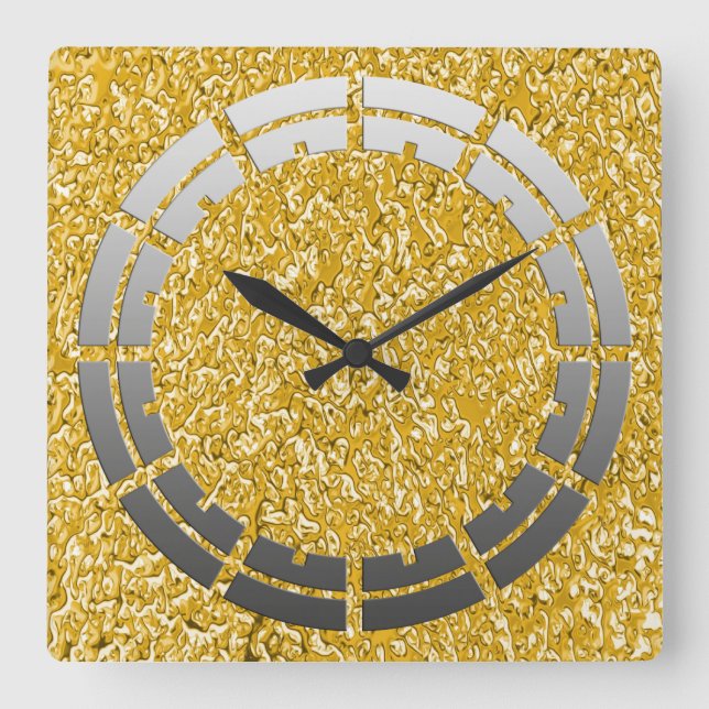Reloj Cuadrado PURE GOLD Splatt Pattern + su imagen (Anverso)