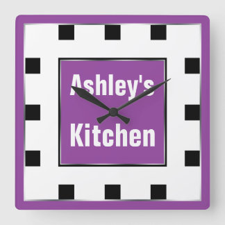 Reloj Cuadrado Purple Block Square Personalized Wall Clock