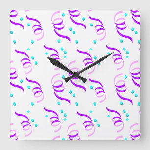 RELOJ CUADRADO PURPLE FIESTA RIBBONS