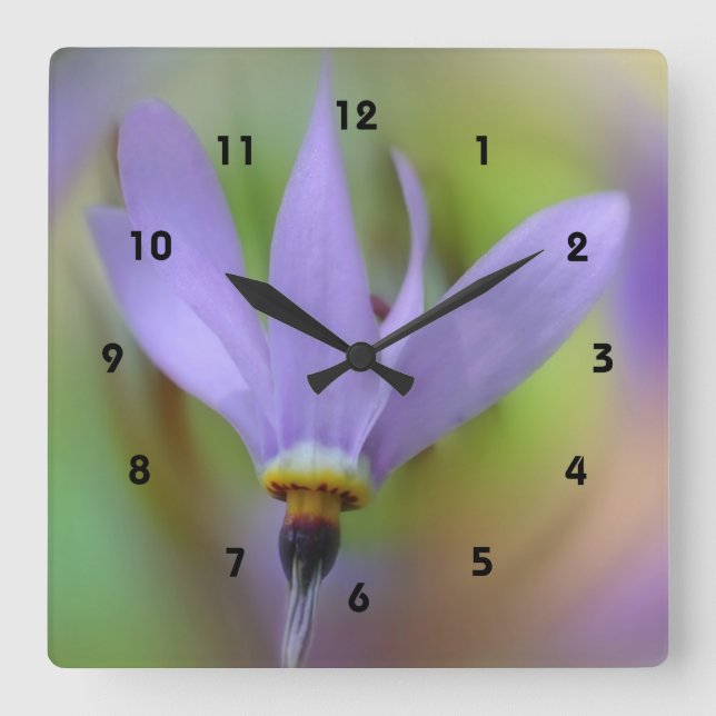 Reloj Cuadrado Purple Flower (Anverso)