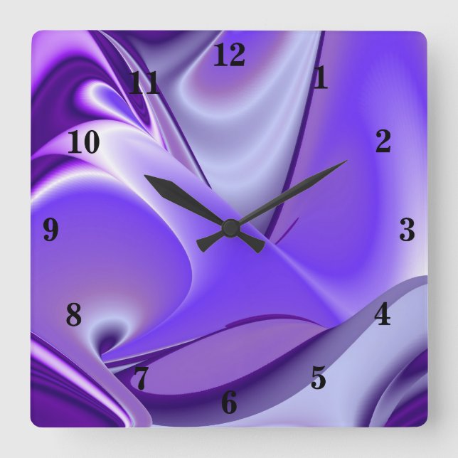 Reloj Cuadrado Purple Flower Rainbow Dreams (Anverso)