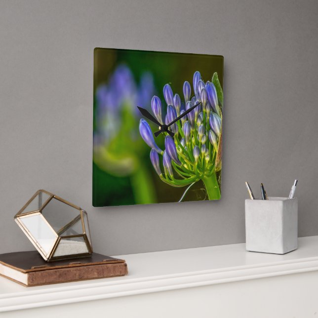 Reloj Cuadrado Purple Flower Wall Clock (Oficina)