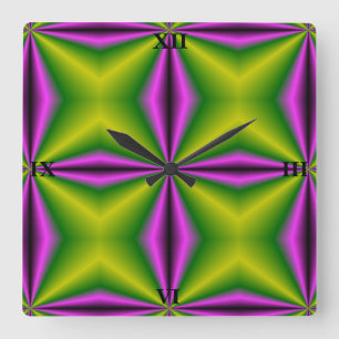 Reloj Cuadrado purple green Rainbow