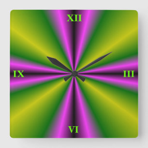 Reloj Cuadrado purple green Rainbow