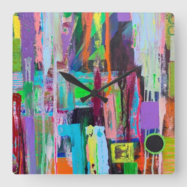 Reloj Cuadrado Purple Haze Wall Clock (Anverso)