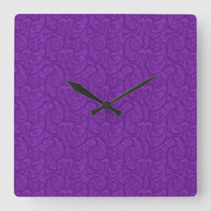 Reloj Cuadrado Purple Paisley