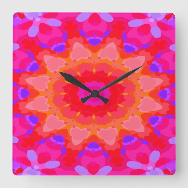 Reloj Cuadrado Purple, Pink and Orange  (Anverso)