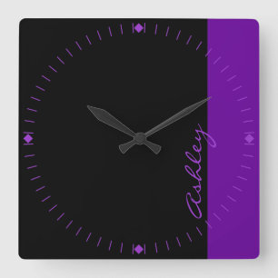 Reloj Cuadrado Púrpura moderna personalizada 519